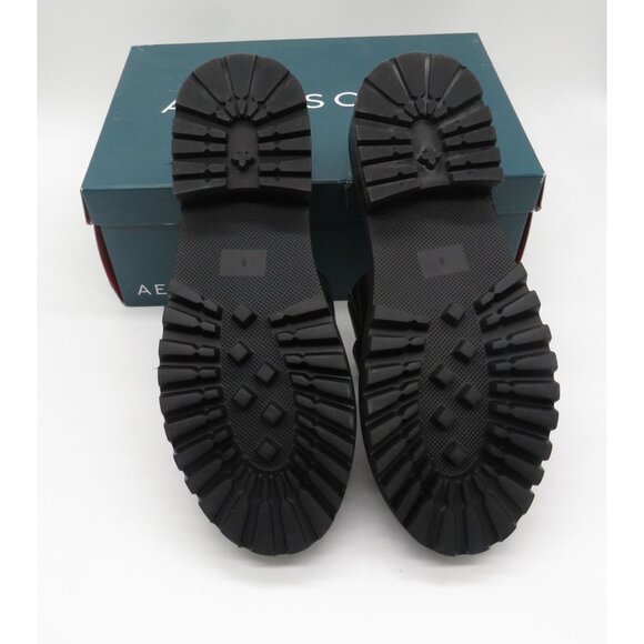 Aerosoles Lima Leather Slide Sandals With Gold Chain Detail Black Size 8M NEW - Picture 4 of 7